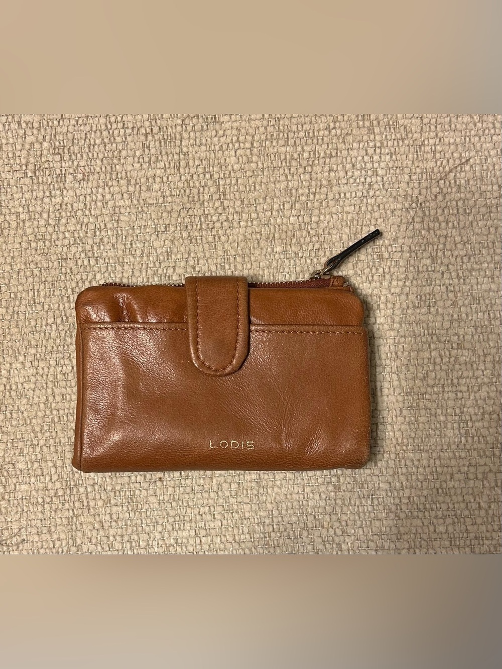 Lodis Brown Leather Zip & Snap Wallet